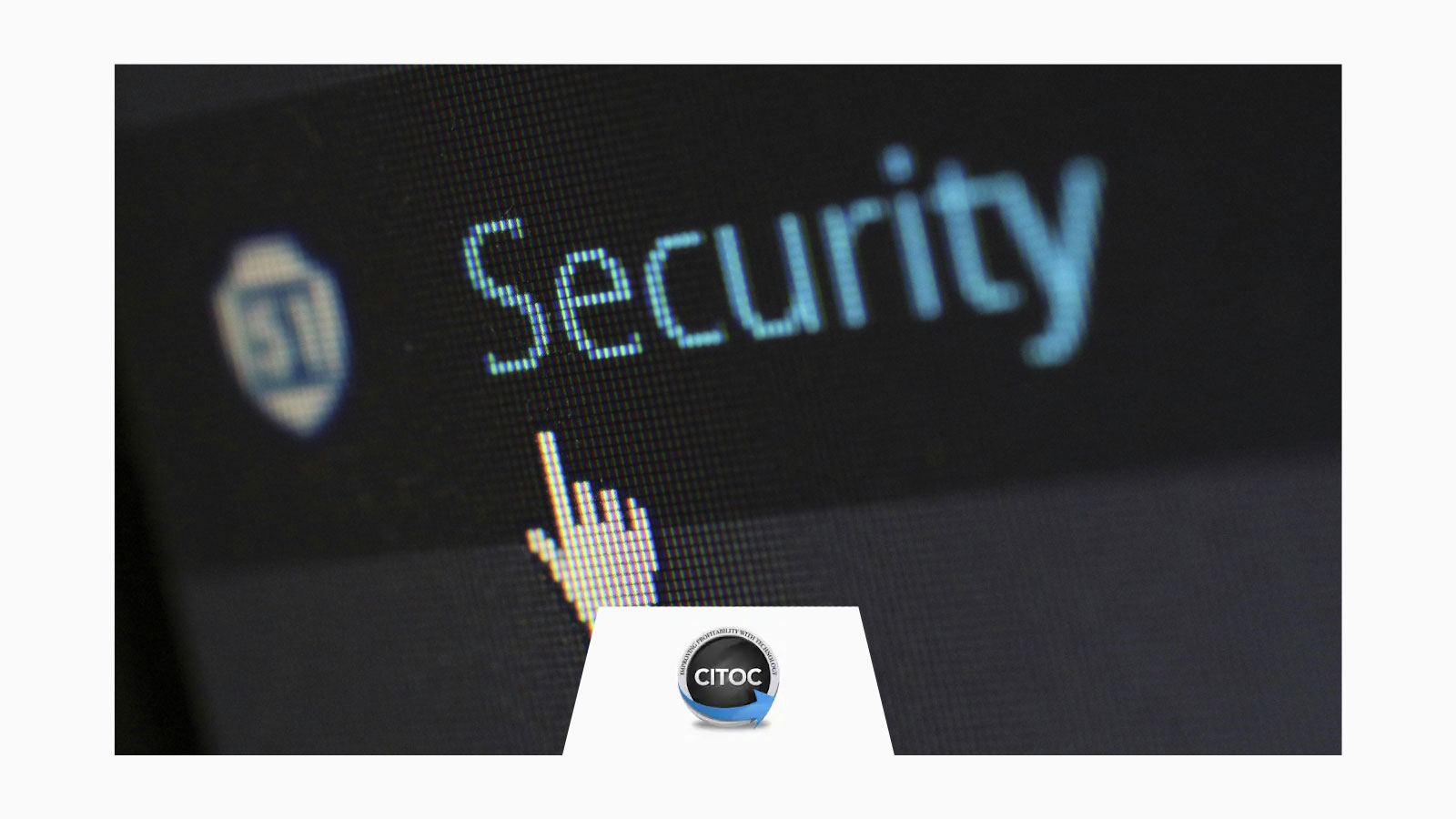 cursor tapping the security button